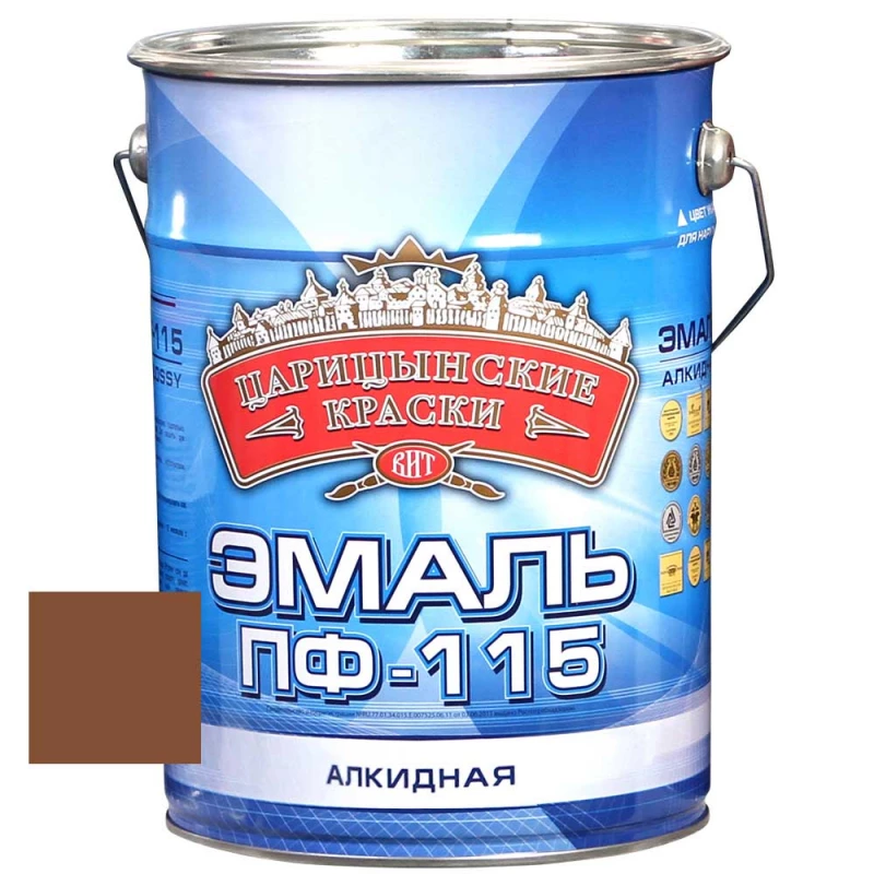 ВИТ Эмаль коричневая ПФ 115  5кг.(3)