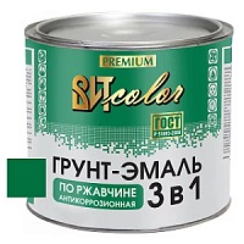 ВИТ Грунт-эмаль по ржавчине 3 в 1 зеленая  color 1,8кг.(6)