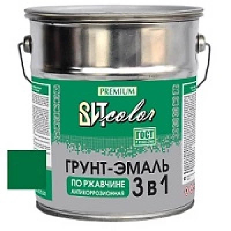 ВИТ Грунт-эмаль по ржавчине 3 в 1 зеленая color 5кг.(3)