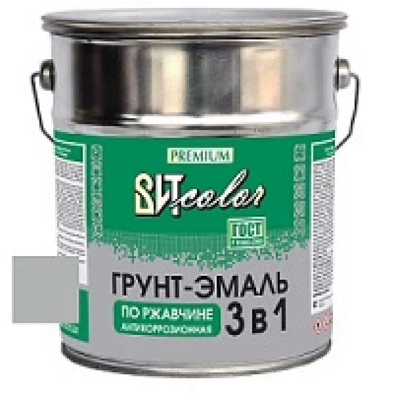 ВИТ Грунт-эмаль по ржавчине 3 в 1 серая color 5кг(3)