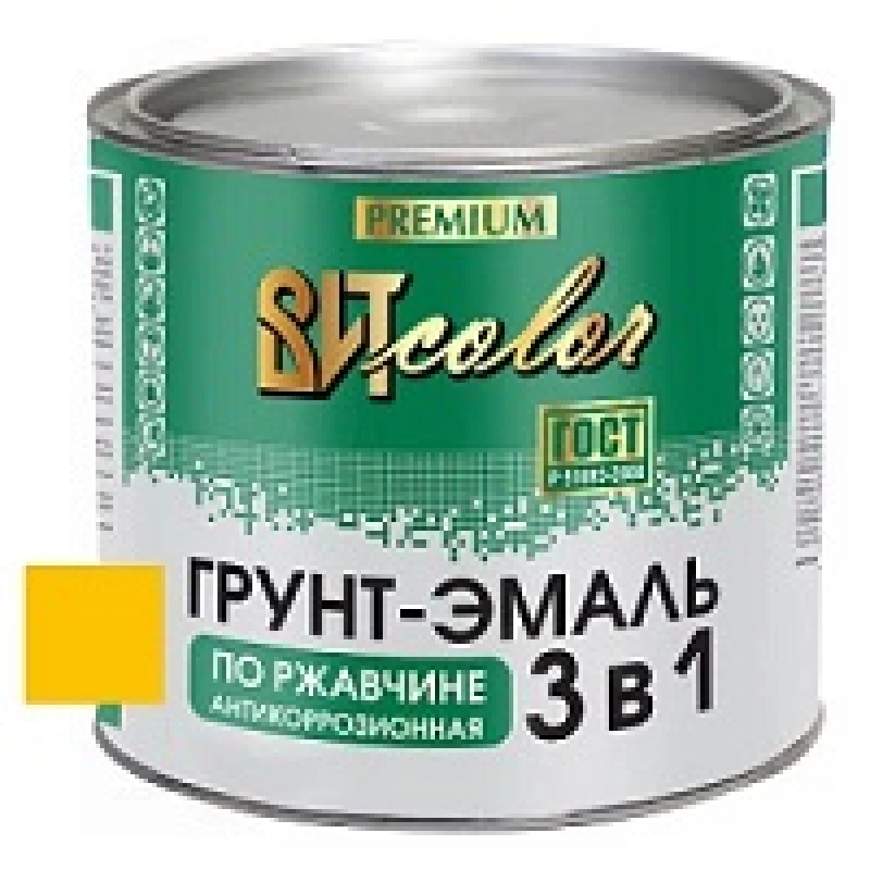 ВИТ Грунт-эмаль по ржавчине 3 в 1 желтая color 1,8 кг.(6)