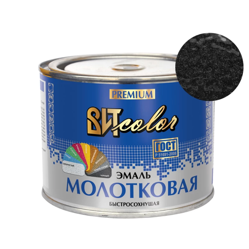 ВИТ Эмаль с молотковым эффектом черная 0,4 кг.(12)