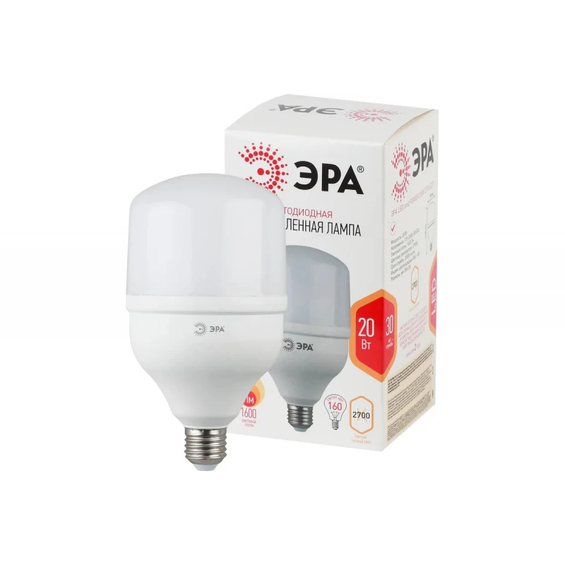 Лампа светодиодная  ЭРА LED smd POWER 20W-2700-E27