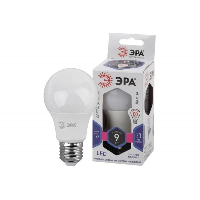 Лампа светодиод ЭРА LED smd A60-9w-860-E27