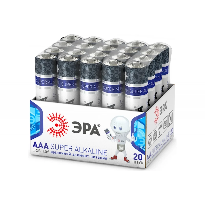 Эл.питания ЭРА LR03-20 bulk SUPER Alkaline (20) мизинчиковые