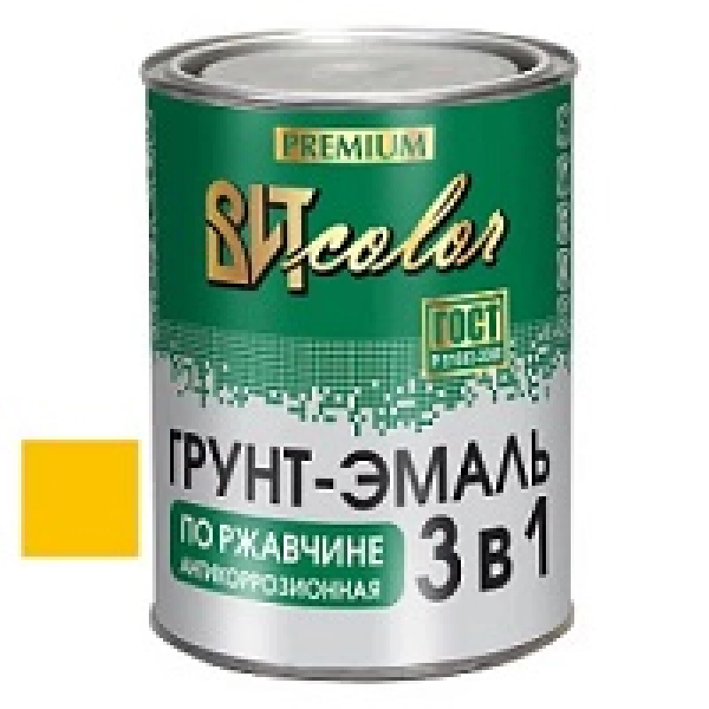 ВИТ Грунт-эмаль по ржавчине 3 в 1 желтая color 0,8 кг.(14)