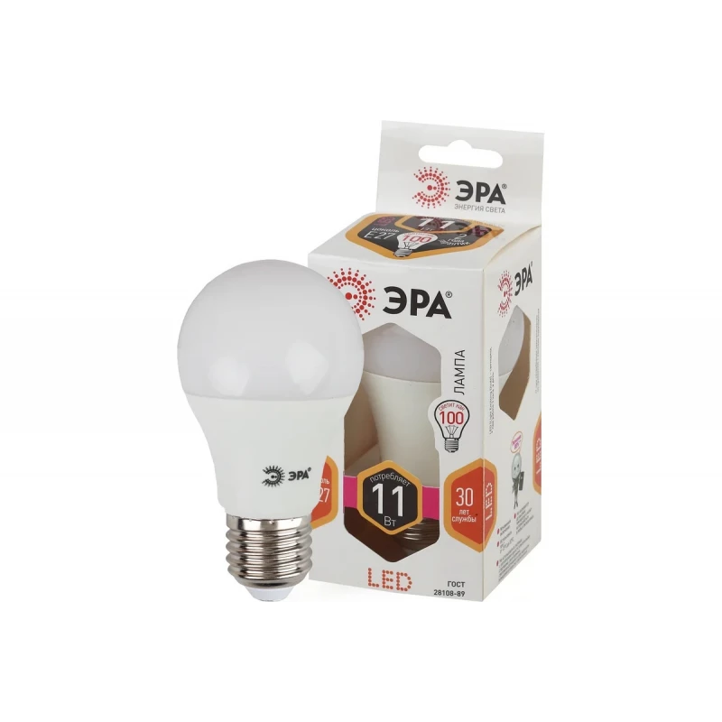 Лампа светодиод ЭРА LED smd A60-11W-827-E27