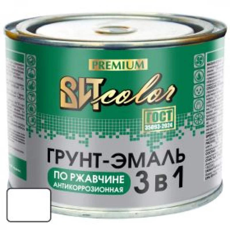 ВИТ Грунт-эмаль по ржавчине 3 в 1 белая ВИТ color  0,4 кг.