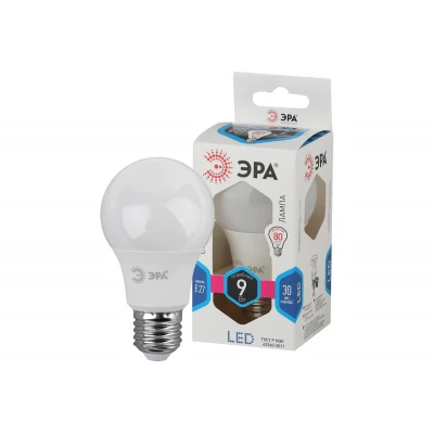 Лампа светодиод ЭРА LED smd A60-9w-840-E27