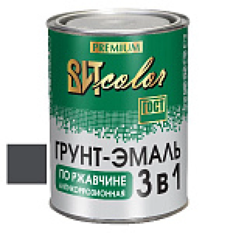 ВИТ Грунт-эмаль по ржавчине 3 в 1 графитовый серый ВИТ color RAL 7024  0,8 кг.
