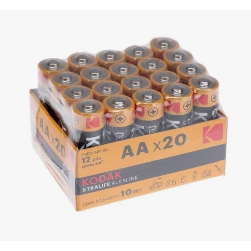 Батарейки Kodak LR6-20 bulk XTRALIFE Alkaline (20/360/21600) (пальчиковые)