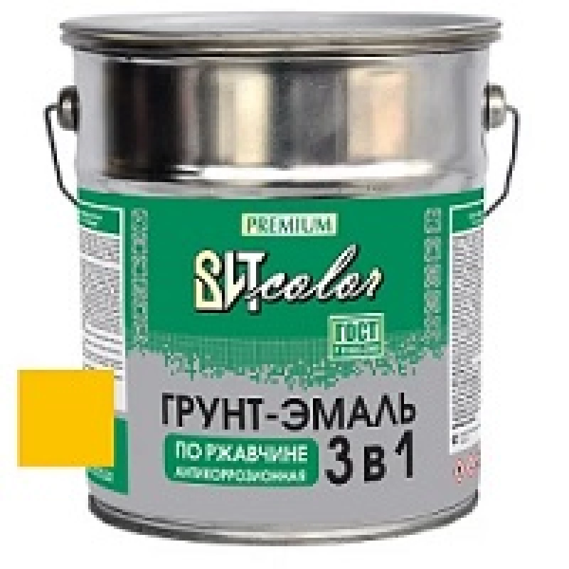 ВИТ Грунт-эмаль по ржавчине 3 в 1 желтая color 5кг.(3)