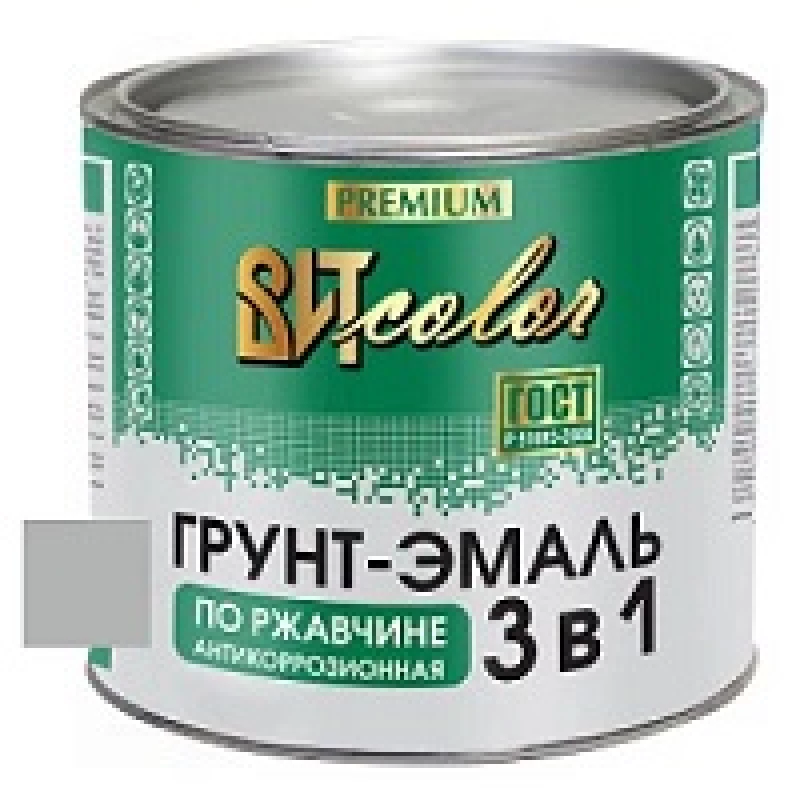 ВИТ Грунт-эмаль по ржавчине 3 в 1 серая color 1,8 кг.(6)