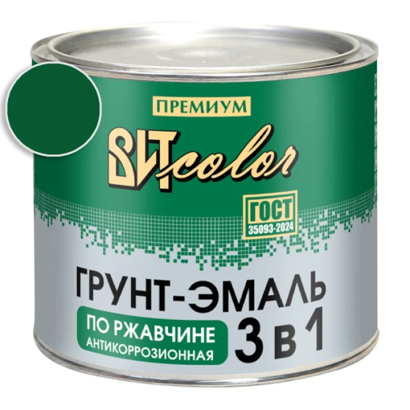 ВИТ Грунт-эмаль по ржавчине 3 в 1 темно-зеленая color/ 1,8 кг.(6)