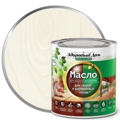 Масло д/террас и дерев.полов Здоровый Дом белое 0,75л Л-С(6)