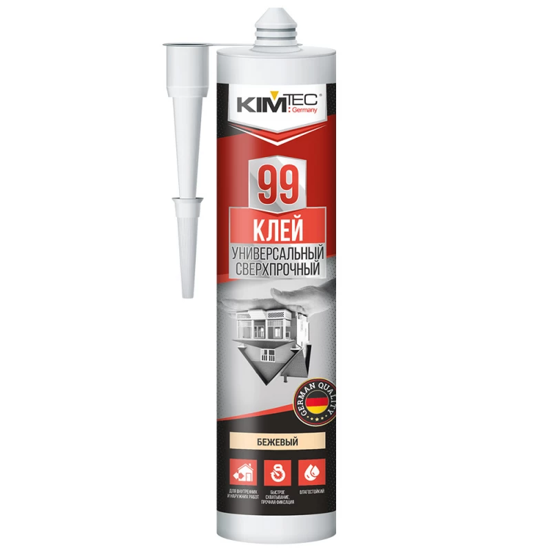 Клей "KIM TEC" 99 универсал. сверхпрочный бежевый, 280 мл, 12 шт