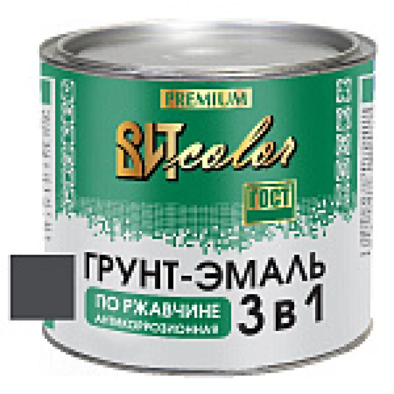 ВИТ Грунт-эмаль по ржавчине 3 в 1 графитовый серый ВИТ color RAL 7024  1,8 кг.
