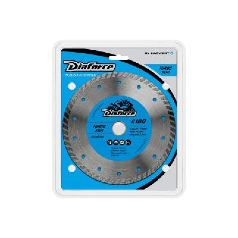 511180 Диск алмазный DIAFORCE TURBO BASIC 180х22,23х7,5x2,2 мм сухой рез