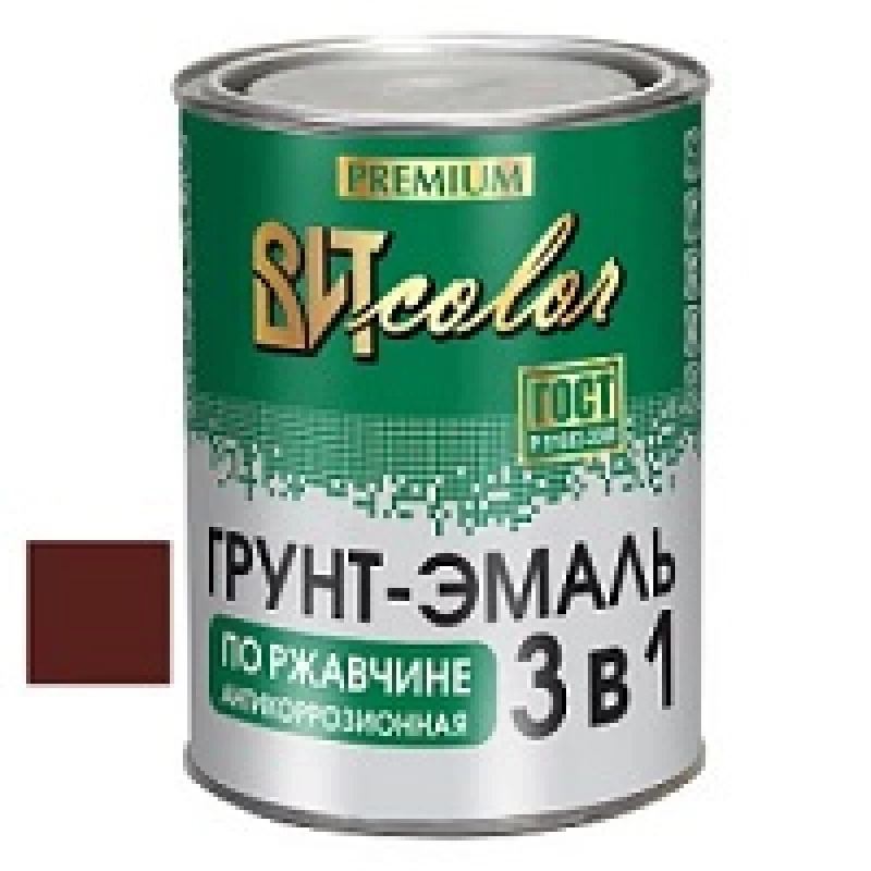 ВИТ Грунт-эмаль по ржавчине 3 в 1 шоколадная color 0,8кг(14)