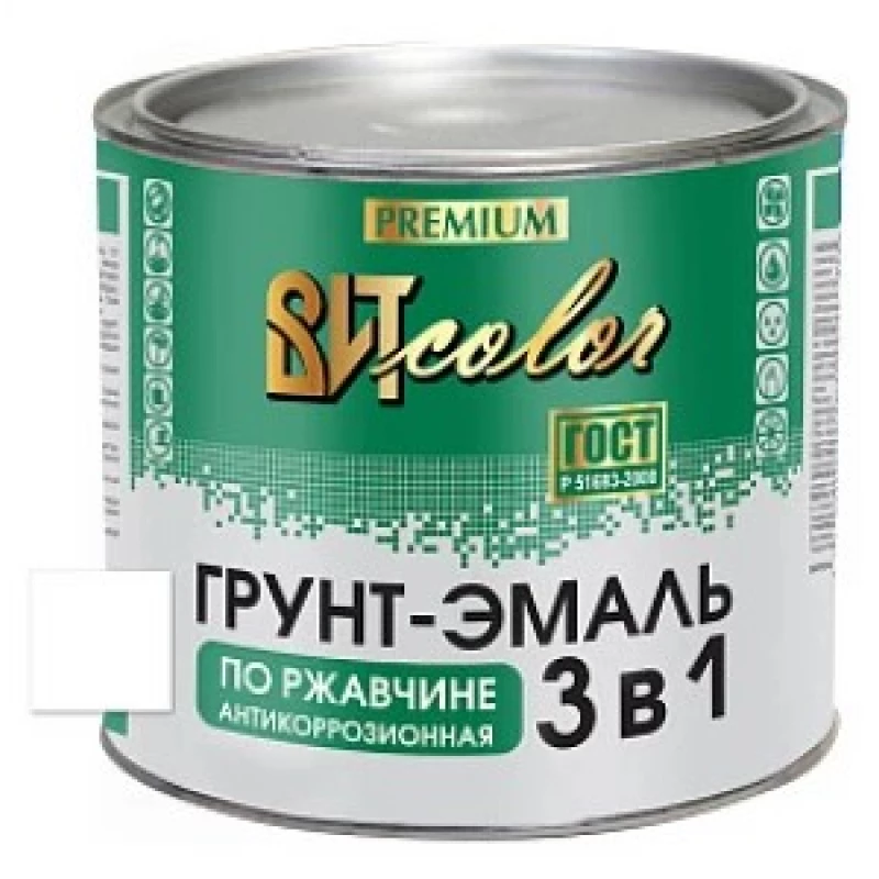 ВИТ Грунт-эмаль по ржавчине 3 в 1 белая  color 1,8 кг.(6)