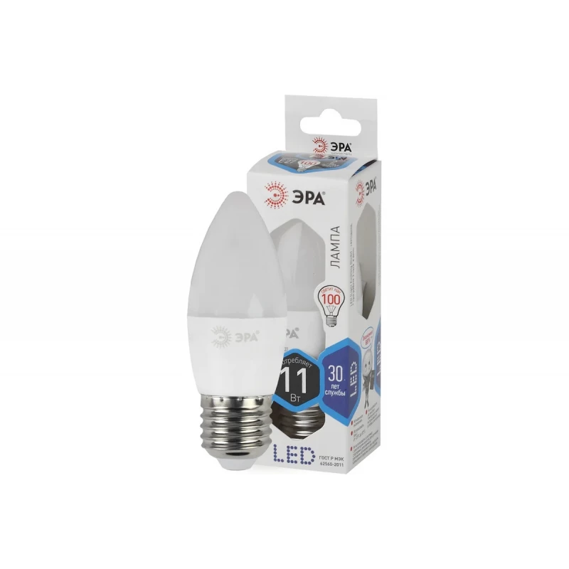 Лампа светодиод ЭРА LED smd B35-11w-840-E27