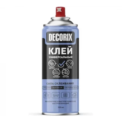 0151-03 Аэрозольный универсальный клей DECORIX,  520 мл (12)
