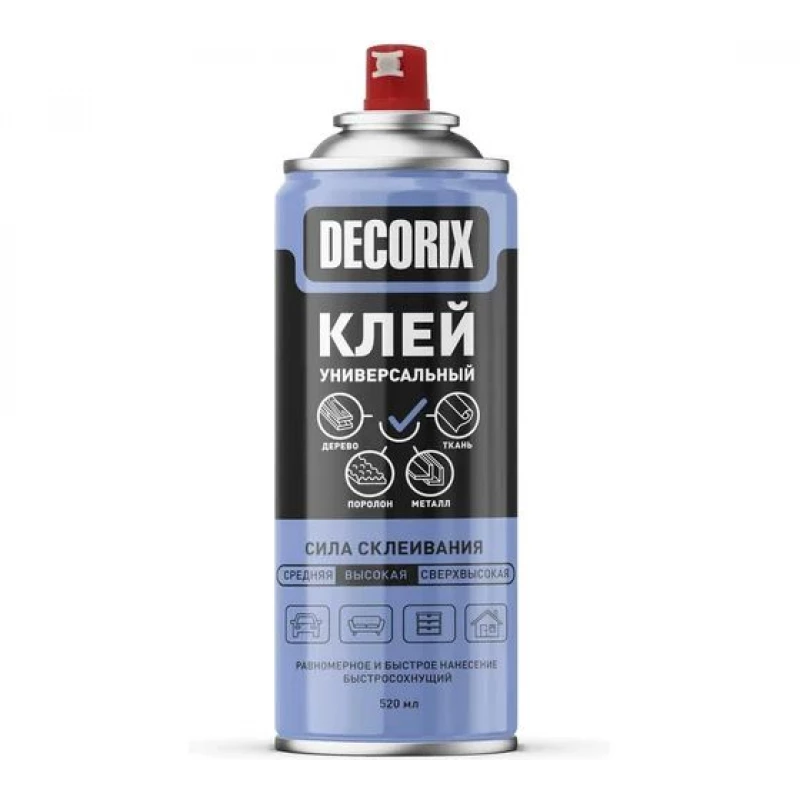 0151-03 Аэрозольный универсальный клей DECORIX,  520 мл