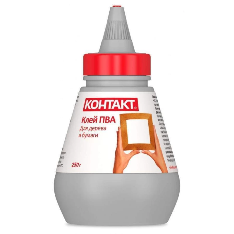 Клей ПВА "КОНТАКТ", 250 г, арт. КК 72 - 250 ПВ (12 шт в кор)