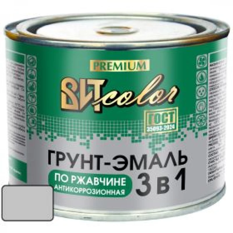 ВИТ Грунт-эмаль по ржавчине 3 в 1 серая ВИТ color  0,4 кг.