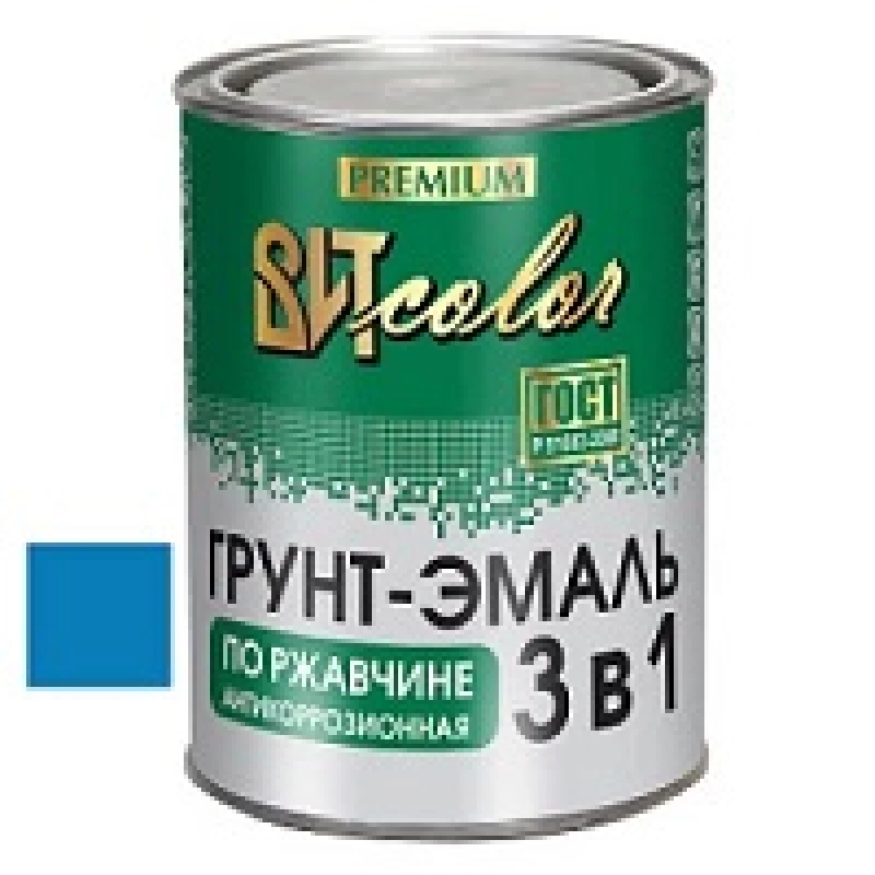ВИТ Грунт-эмаль по ржавчине 3 в 1 светло-голубая color 0,8кг(14)