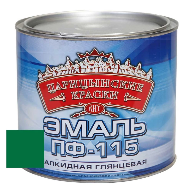 ВИТ Эмаль зеленая ПФ 115  1,9 кг(6)