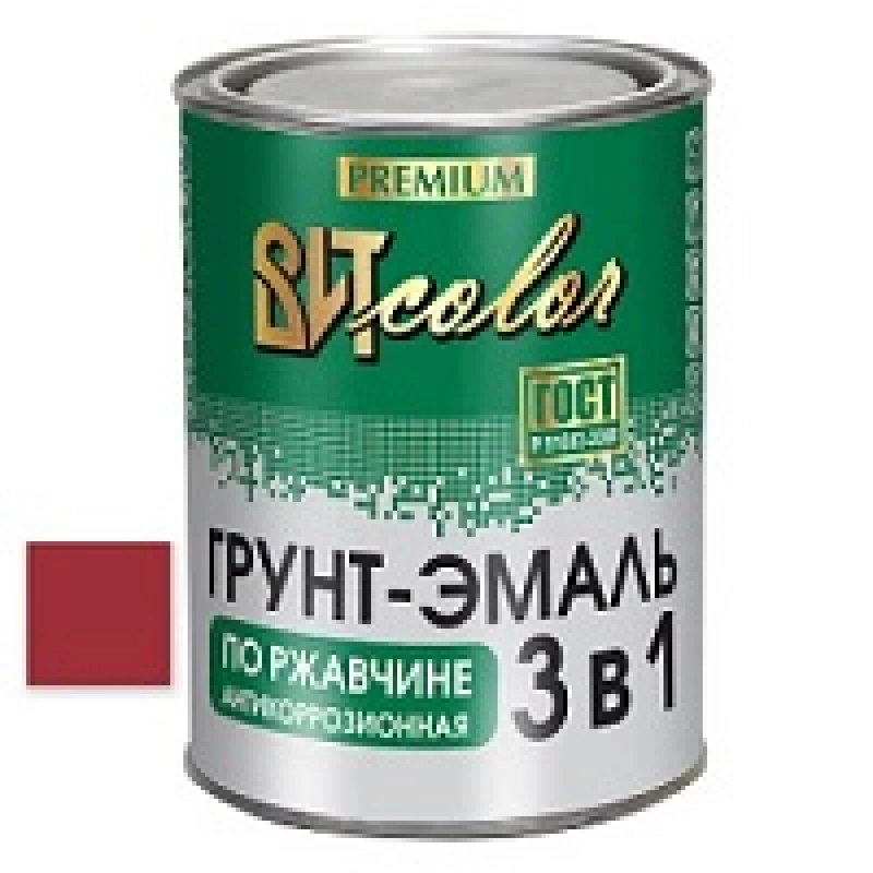 ВИТ Грунт-эмаль по ржавчине 3 в 1 вишня color 0,8 кг.(14)