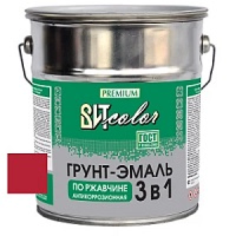 ВИТ Грунт-эмаль по ржавчине 3 в 1 красная color 5кг.(3)