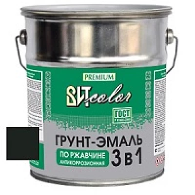 ВИТ Грунт-эмаль по ржавчине 3 в 1 черная color 5кг.(3)