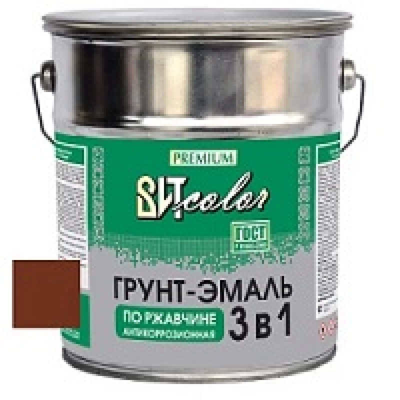 ВИТ Грунт-эмаль по ржавчине 3 в 1 красно-коричневая color 5кг.(3)