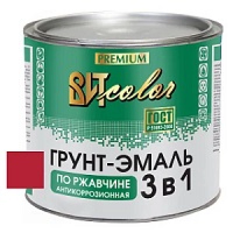 ВИТ Грунт-эмаль по ржавчине 3 в 1 красная color 1,8кг.(6)