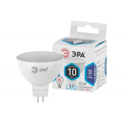 Лампа светодиод ЭРА LED smd MR16-10w-840-GU5.3   10Вт софит нейтральный белый свет