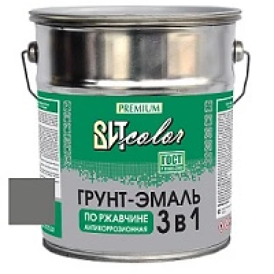 ВИТ Грунт-эмаль по ржавчине 3 в 1 темно-серая color 5кг.(3)