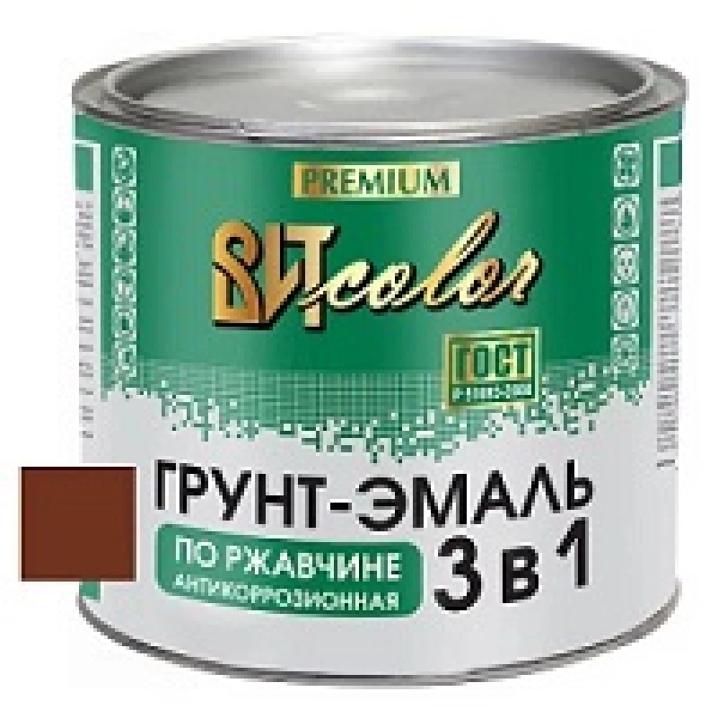 ВИТ Грунт-эмаль по ржавчине 3 в 1 красно-коричневая color 1,8кг(6)