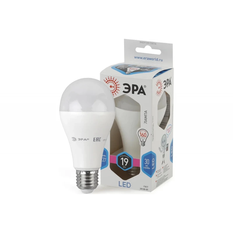 Лампа светодиод ЭРА LED smd A65-19W-840-E27