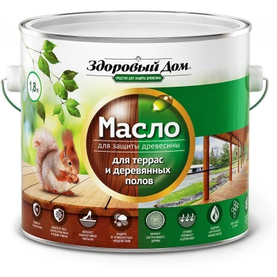 Масло д/террас и дерев.полов Здоровый Дом махагон 1,8л Л-С(4)