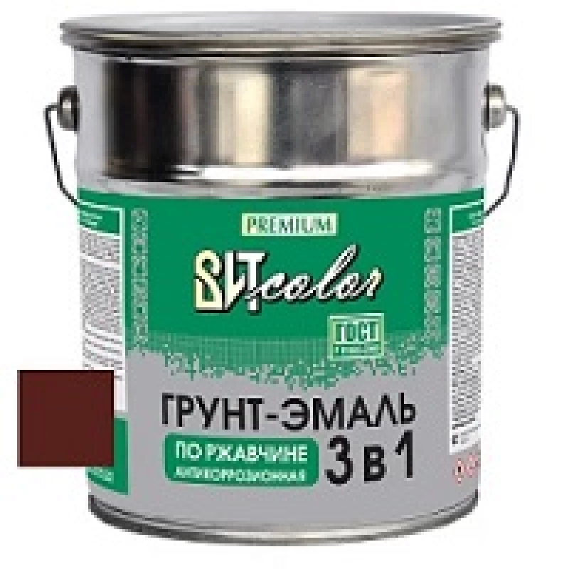 ВИТ Грунт-эмаль по ржавчине 3 в 1 шоколадная color 5кг.(3)