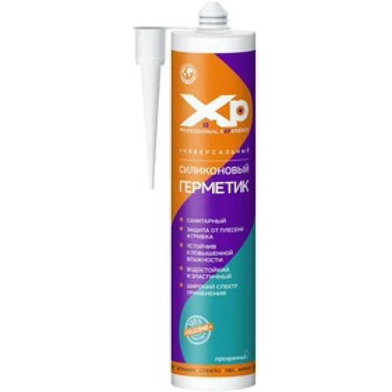 Герметик силиконовый «XP», санитарный, прозрачный, 260 мл (24)
