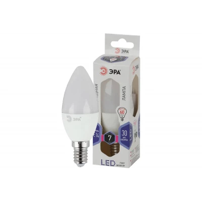 Лампа светодиод ЭРА LED smd B35-7w-840-E14 свеча хол дневной свет