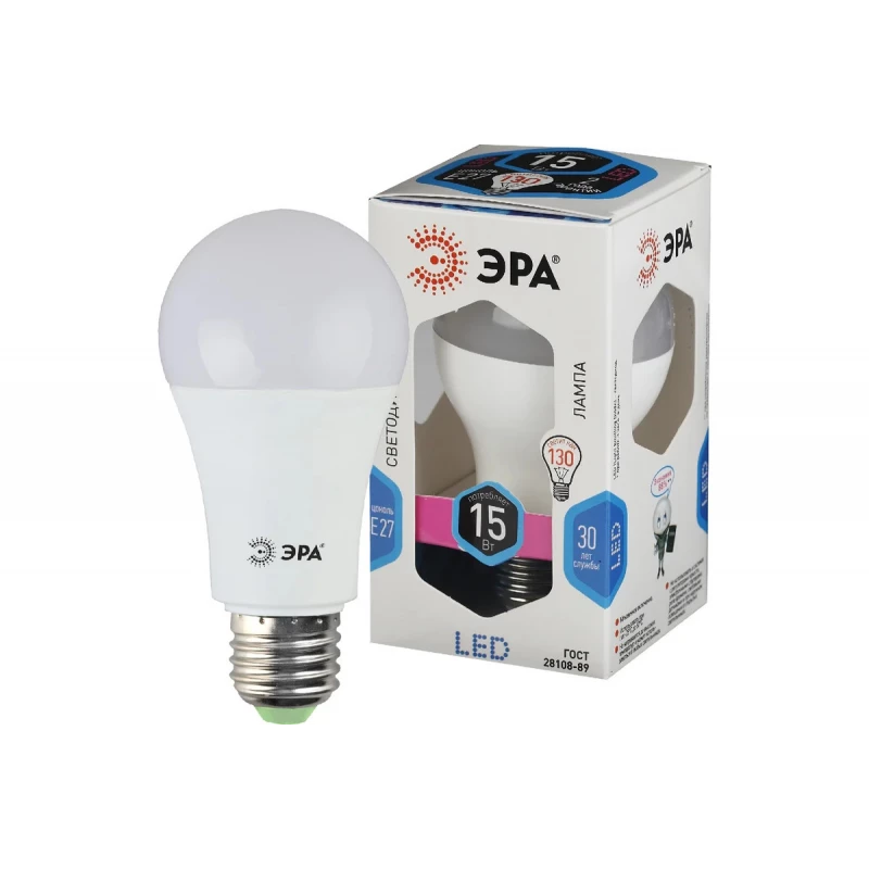 Лампа светодиод ЭРА LED smd A60-15W-840-E27
