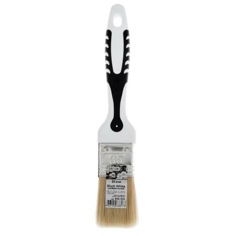 880-035 Кисть пл. "Black White унив." 35х15мм,светл смеш щетина (12шт/180уп) DECOR 2К